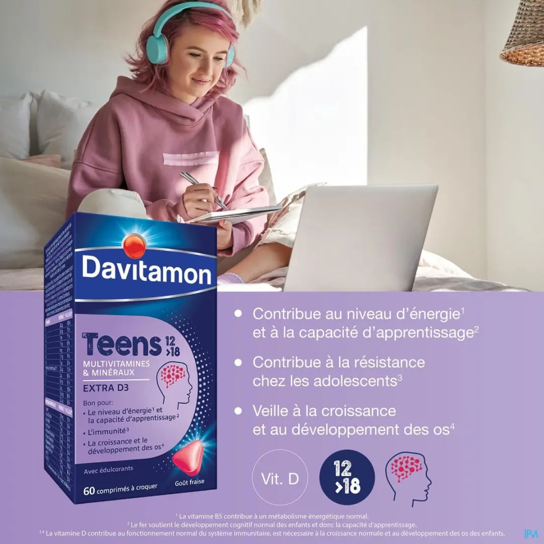 Davitamon Teens Multivitamines 60 Kauwtabletten - Aardbei