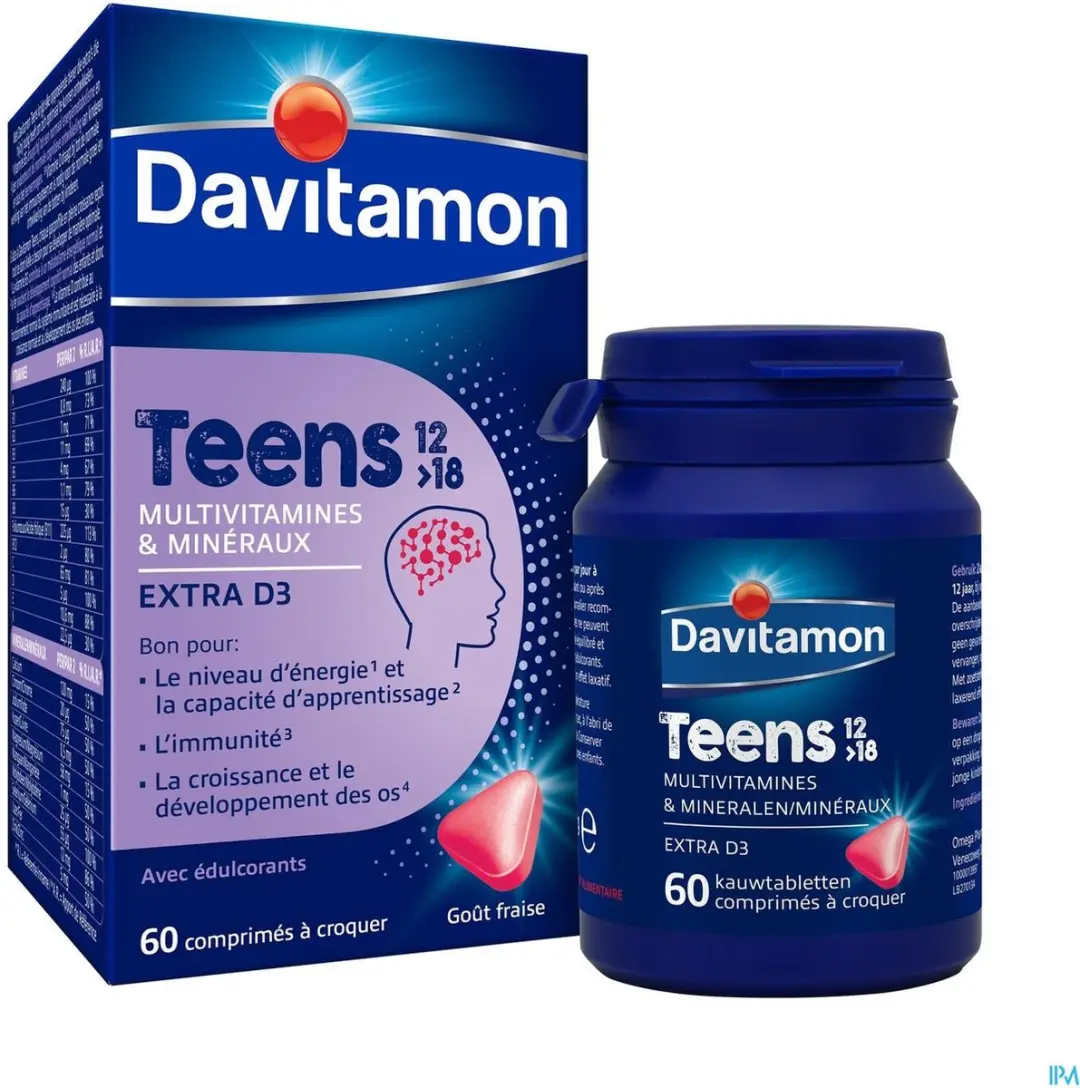 Davitamon Teens Multivitamines 60 Kauwtabletten