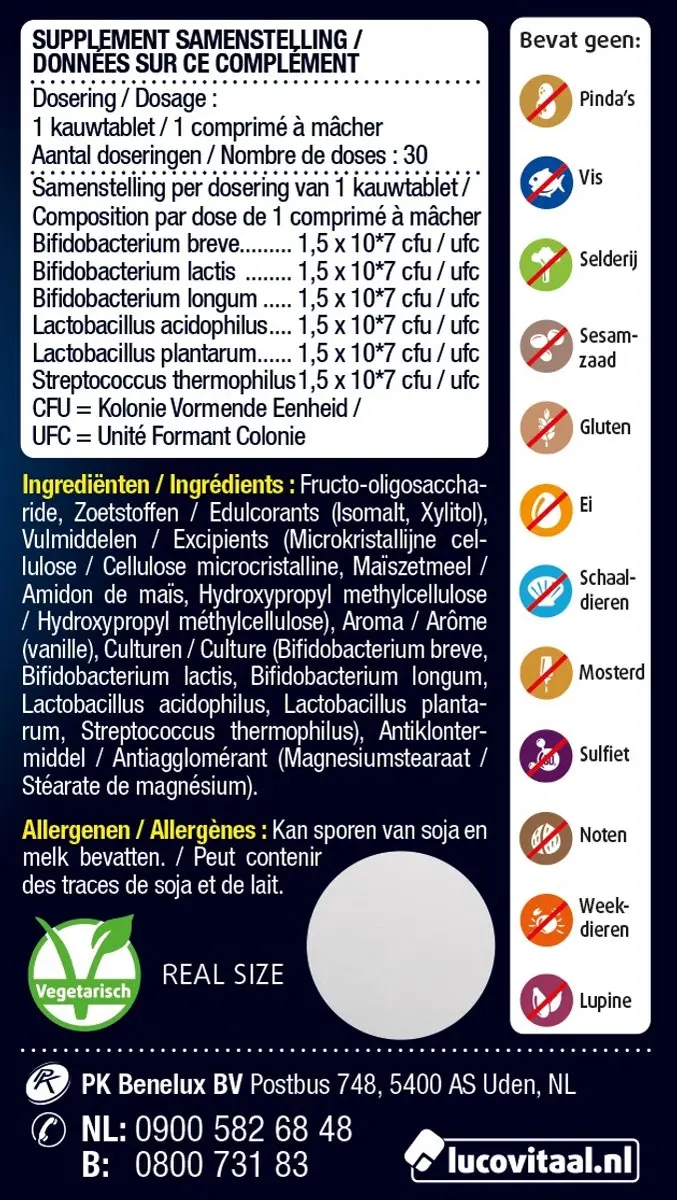 Lucovitaal Bioticomel Kauwtabletten 30 Stuks