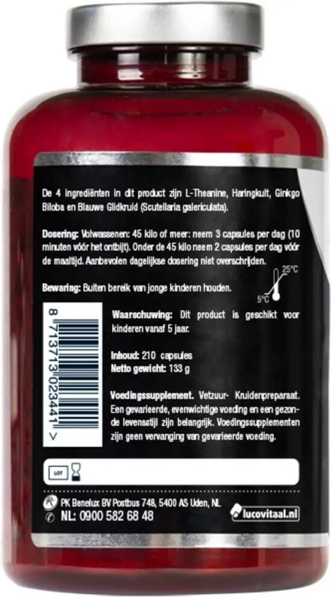 Lucovitaal L-theanine Omega 3 - 630 Capsules (3x210)