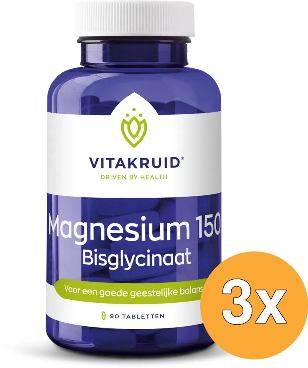 Vitakruid Magnesium 150 Bisglycinaat 200mg L-Taurine