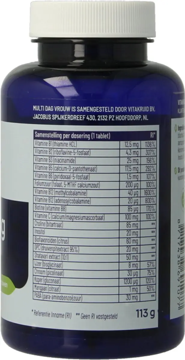 Vitakruid Multi Dag Vrouw Voedingssupplement 90 tabletten