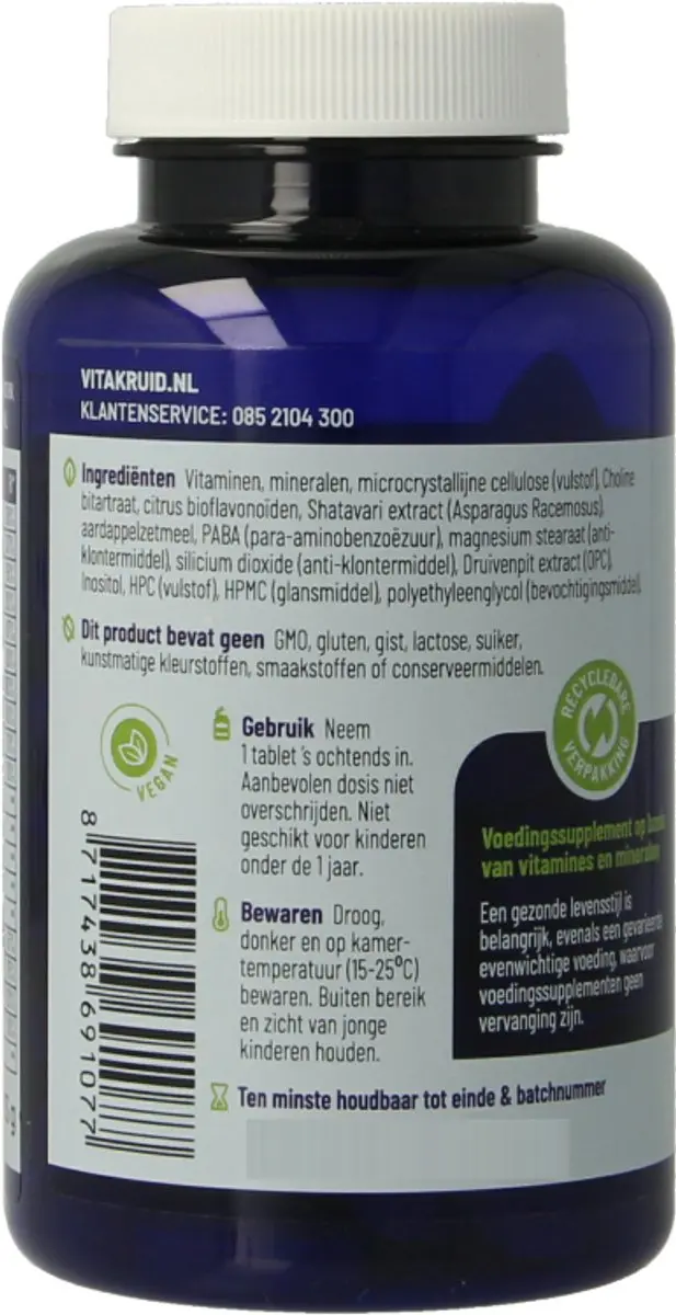 Vitakruid Multi Dag Vrouw Voedingssupplement 90 tabletten - afbeelding 6 van 6