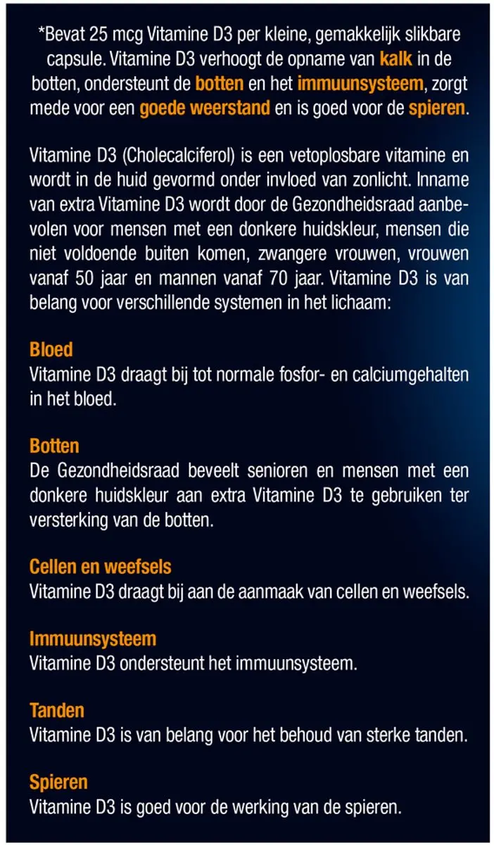 Lucovitaal Vitamine D3 25µg - 120 Capsules