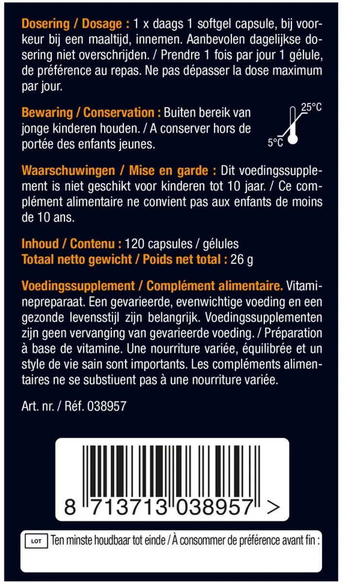 Lucovitaal Vitamine D3 25µg - 120 Capsules