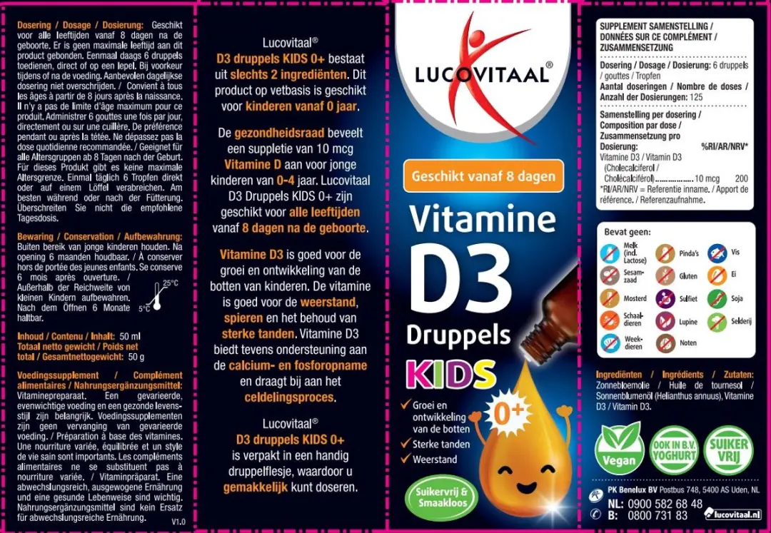 Lucovitaal Vitamine D3 Druppels Kids 50ml
