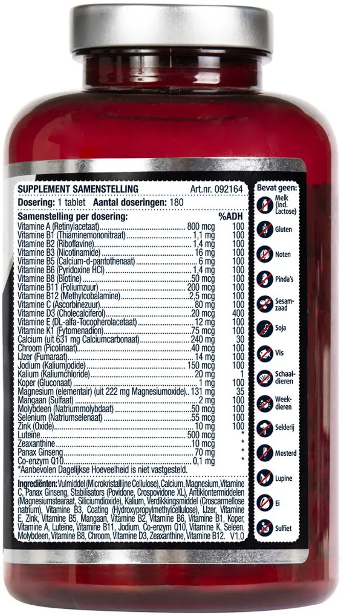 Lucovitaal Multi A t/m Z 65+ Tabletten - 180 Stuks