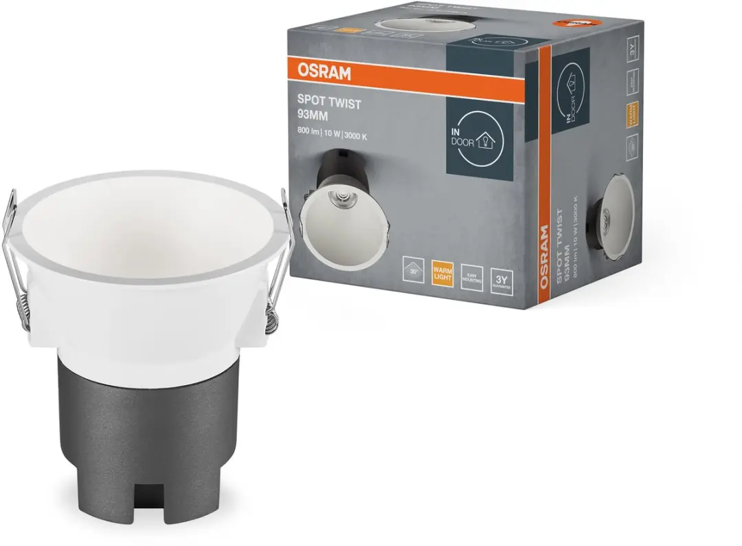Osram Spot Twist Inbouwdownlight 10W 800lm - 93mm - Warm wit 3000K