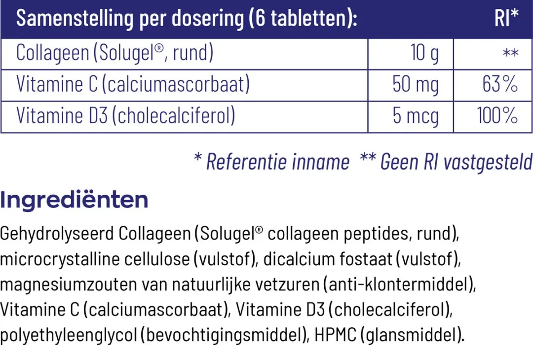 Vitakruid Collageen Solugel Tabletten - 150 Stuks
