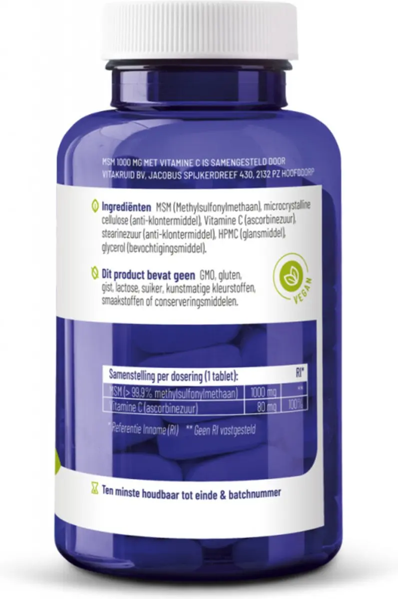 Vitakruid MMS 1000mg met Vitamine C - 120 tabletten