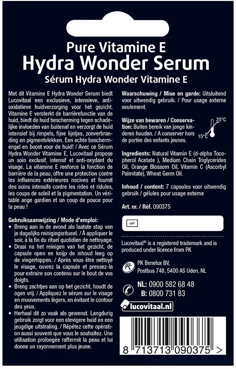Lucovitaal Vitamine E Hydra Wonder Serum 21g - 21 Stuks