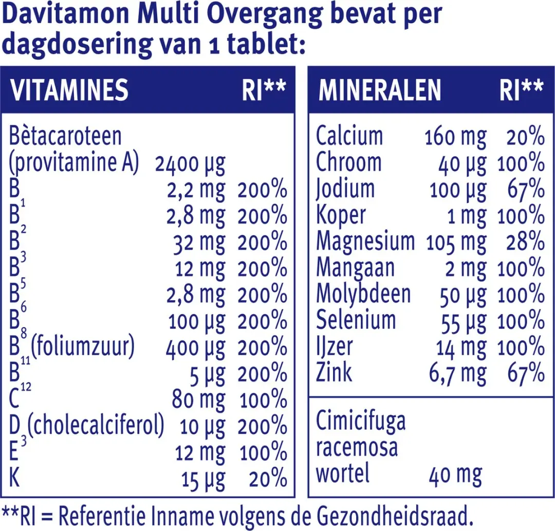 Davitamon Compleet Vrouw Overgang - 60 Stuks