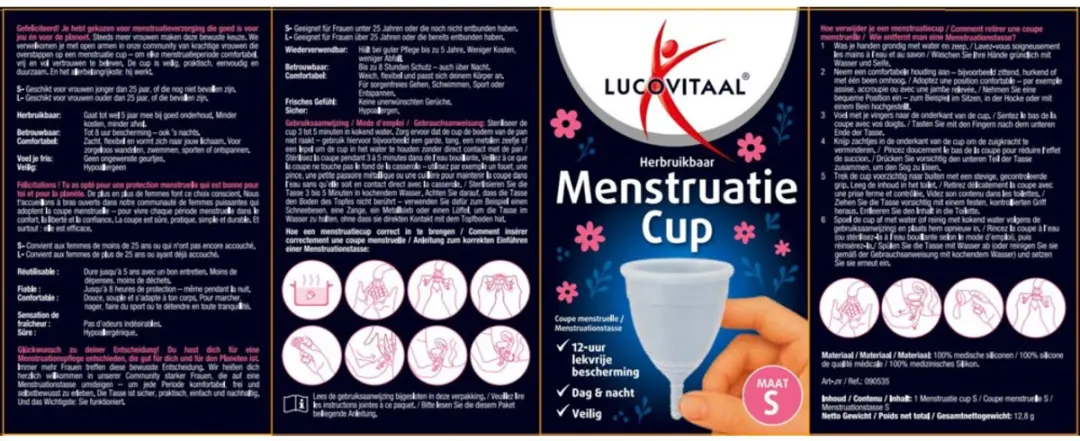 Lucovitaal Menstruatiecup Maat S - 2 Stuks