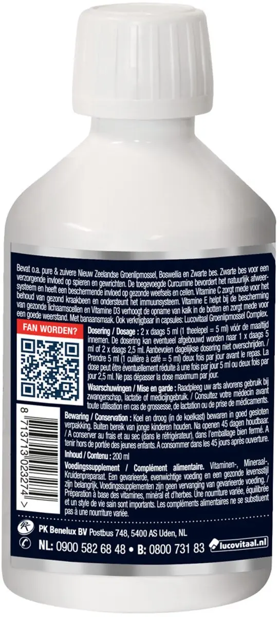Lucovitaal Groenlipmossel Vloeibaar 400ml - 2 Stuks