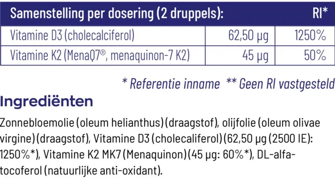 Vitakruid Vitamine D3 & K2 2x10ml
