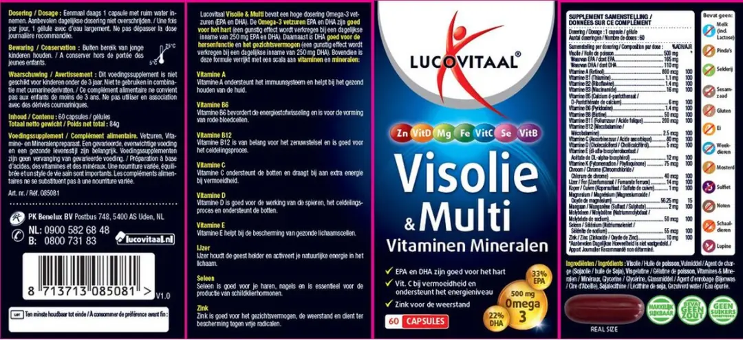 Lucovitaal Visolie & Multivitaminen 60 Capsules