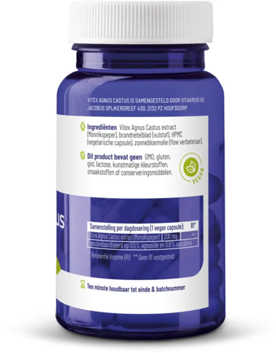 Vitakruid Vitex Agnus Castus 200mg - 120 Vegancapsules
