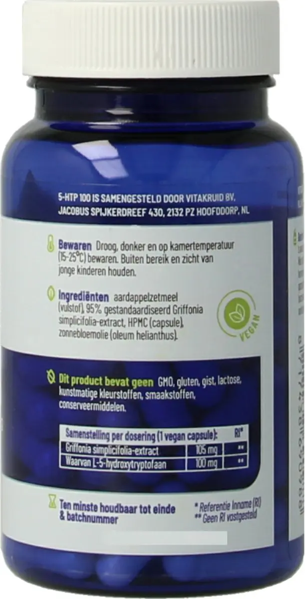 VitaKruid 5-HTP 100 - 60 Vcaps - afbeelding 6 van 6