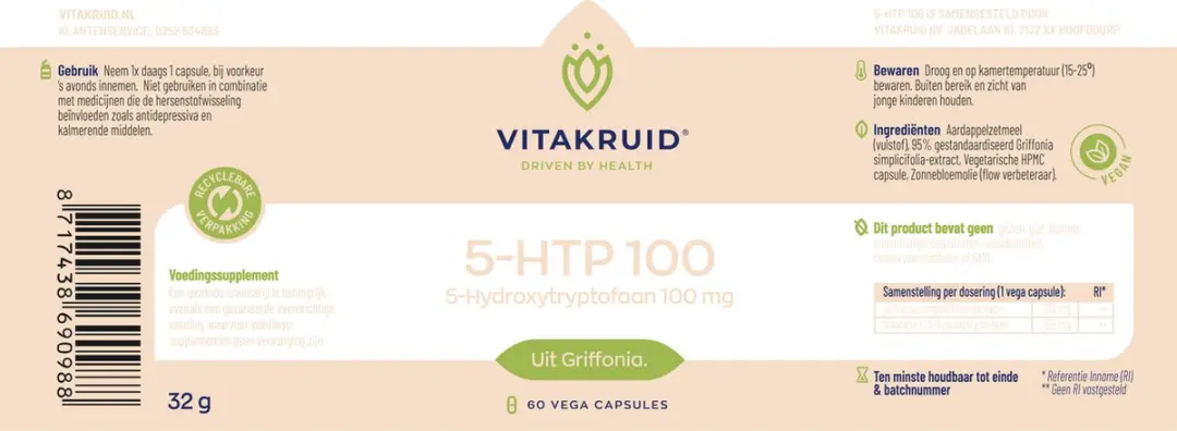 VitaKruid 5-HTP 100 - 60 Vcaps
