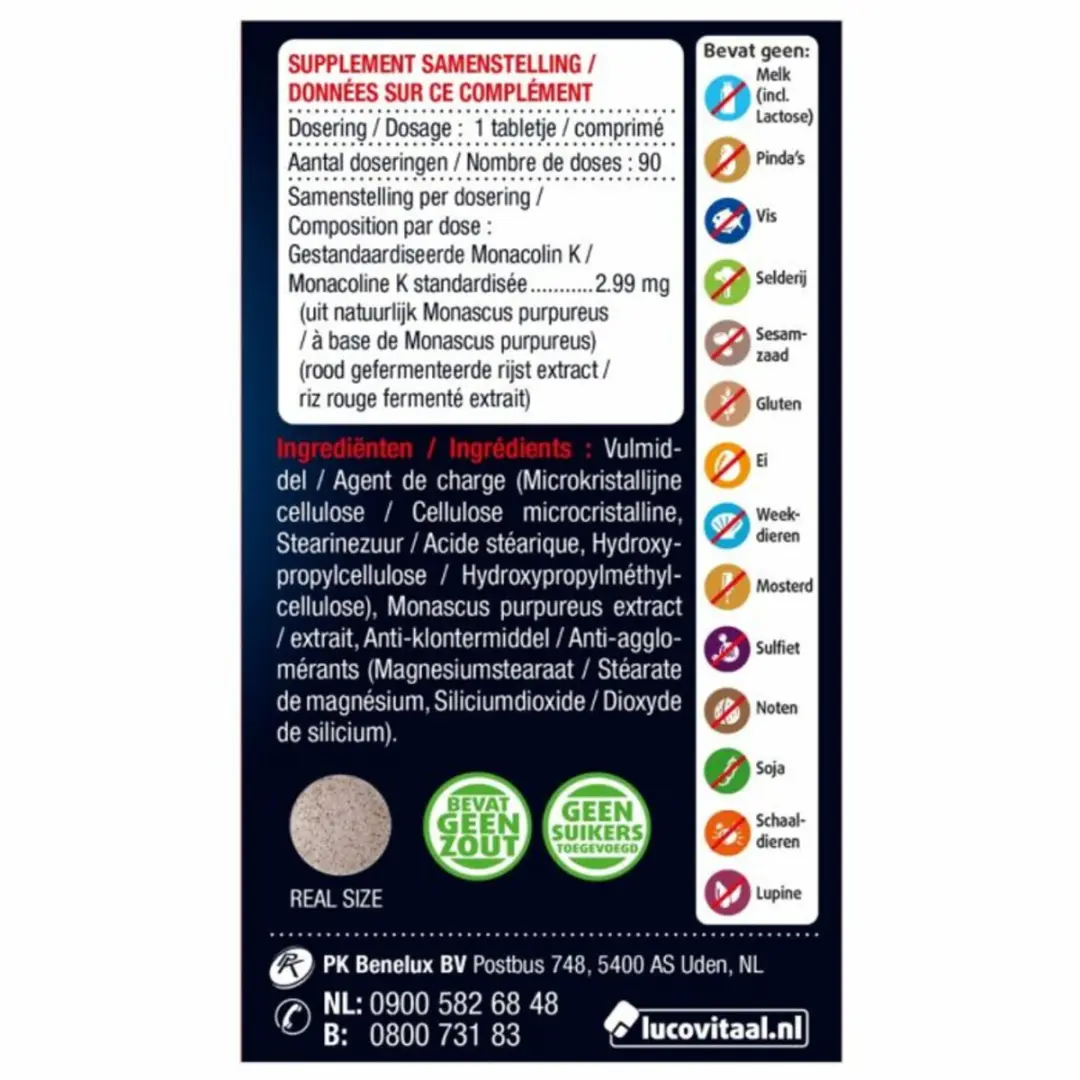 Lucovitaal Rode Gist Rijst 180g - 2x90 Tabletten