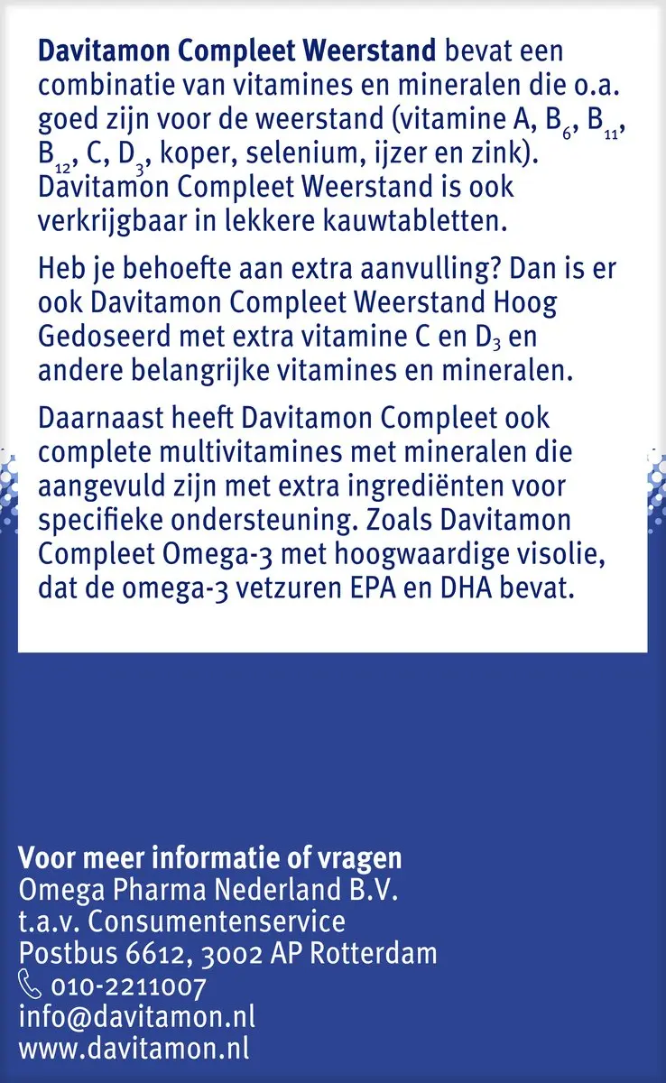 Davitamon Compleet Weerstand Multivitaminen 100 Stuks