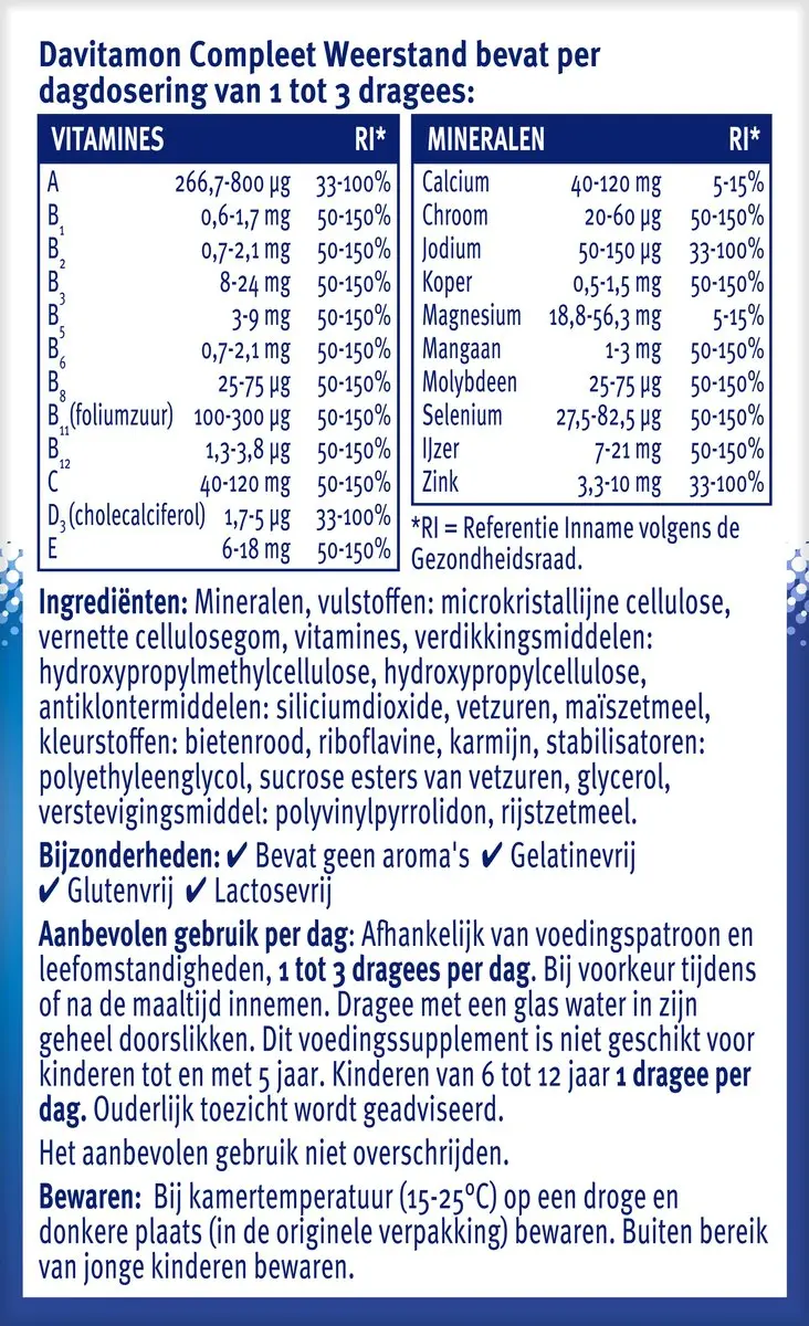 Davitamon Compleet Weerstand Multivitaminen 100 Stuks