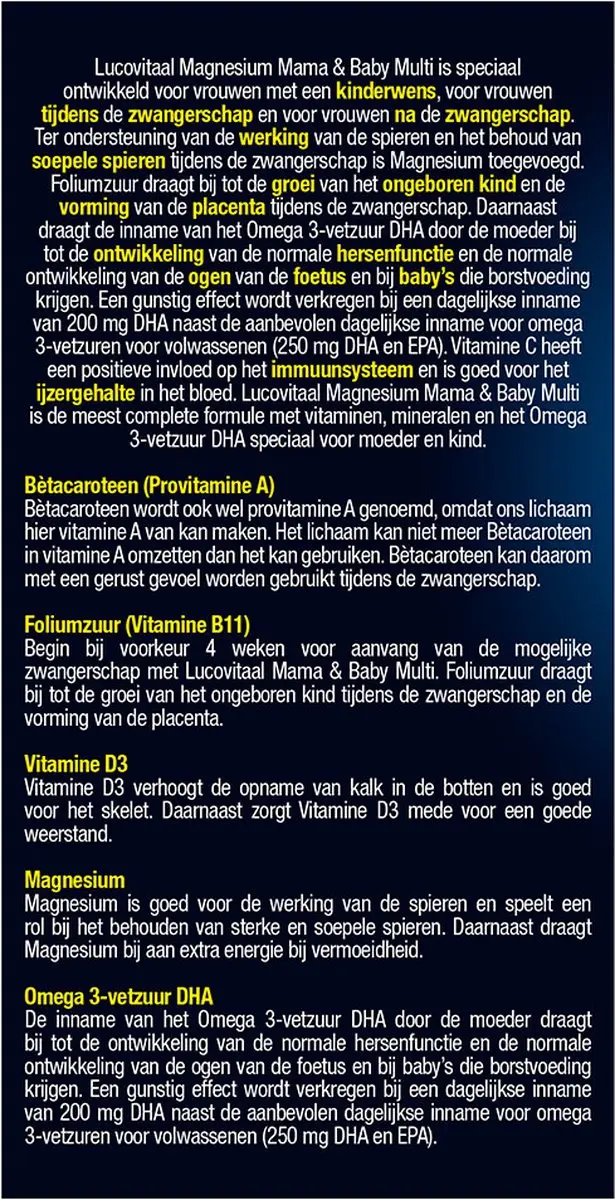 Lucovitaal Magnesium Mama & Baby Multi 30 capsules
