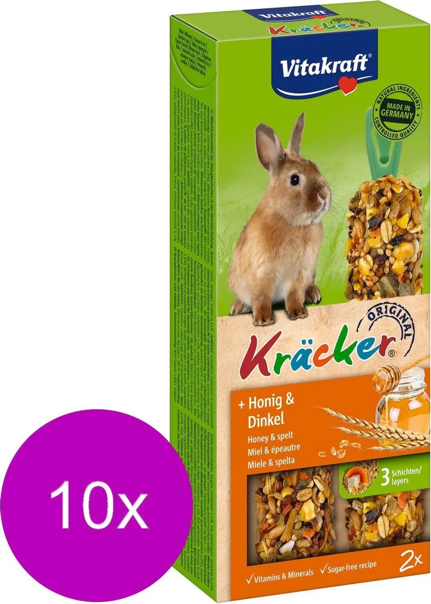 Vitakraft Dwergkonijn Kracker Honing 2-in-1