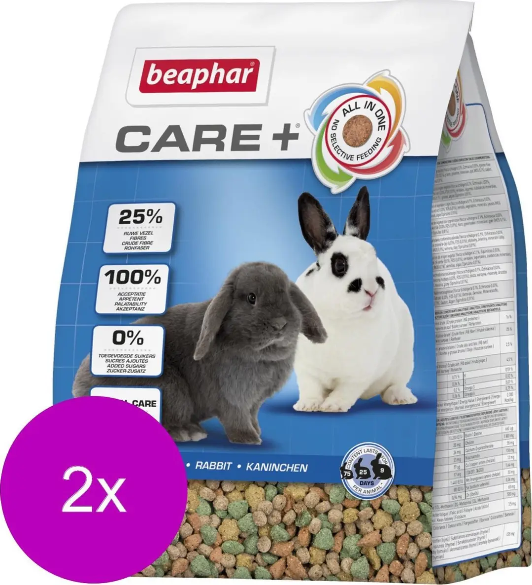 Beaphar Care+ Konijnenvoer 2x1,5kg