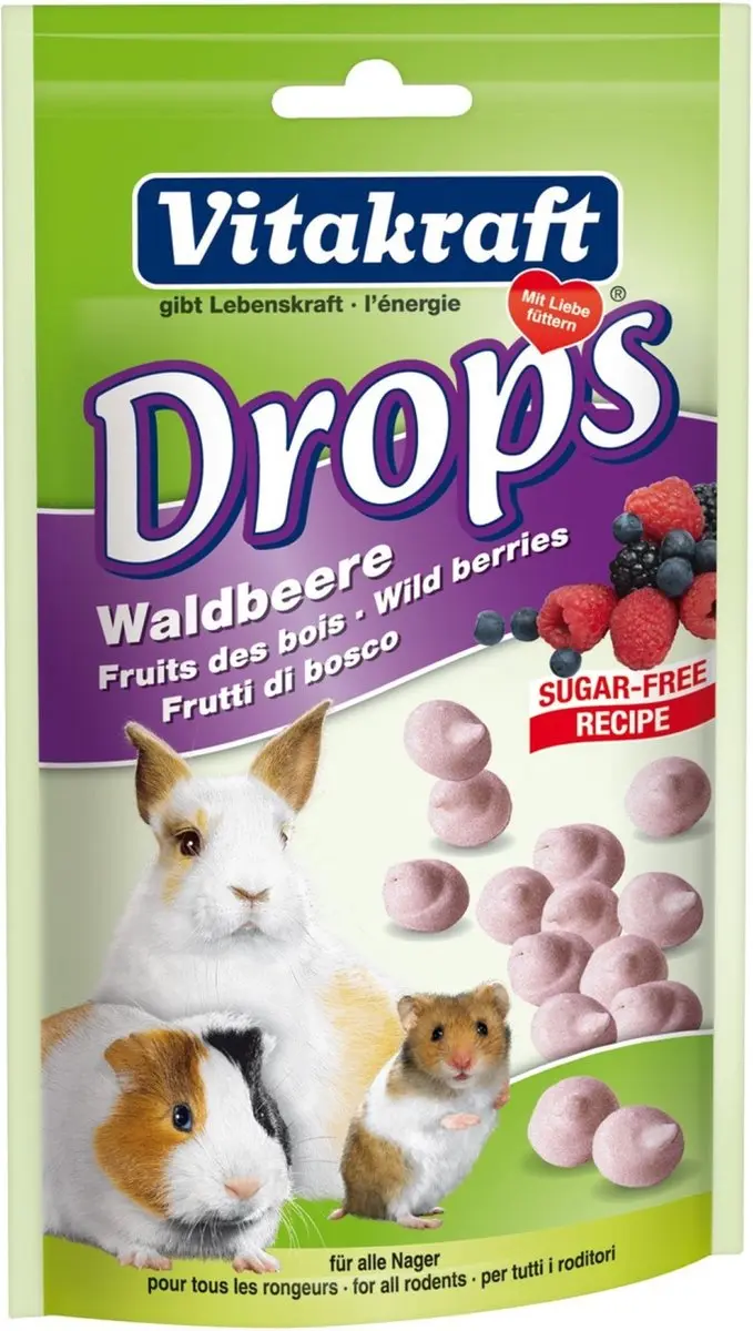 Vitakraft Dwergkonijndrops Bosvruchten 75g