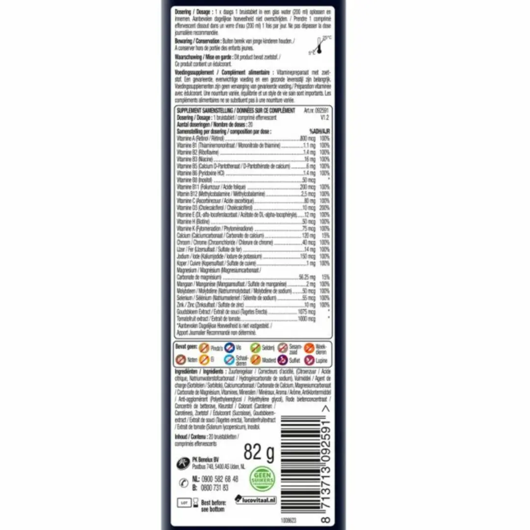 Lucovitaal Multi 50+ Bruistabletten Mangosmaak