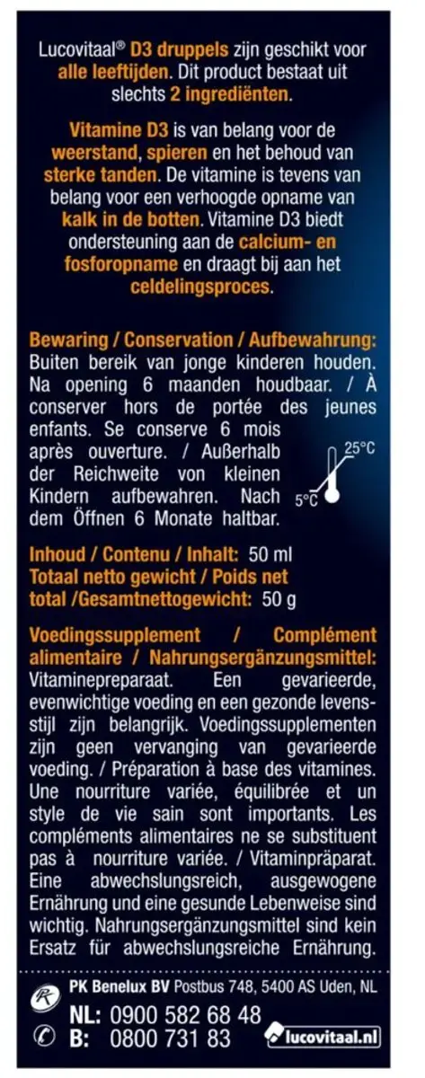 Lucovitaal Vitamine D3 Druppels 50ml