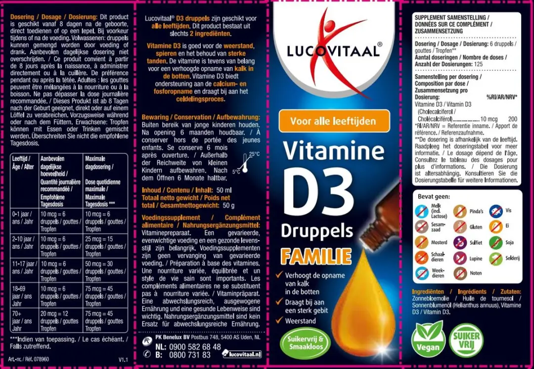 Lucovitaal Vitamine D3 Druppels 50ml