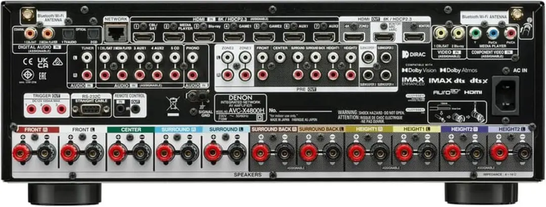 Denon AVC-X4800H AV-Receiver 200W - 9.4 Kanalen - 8K - Zwart