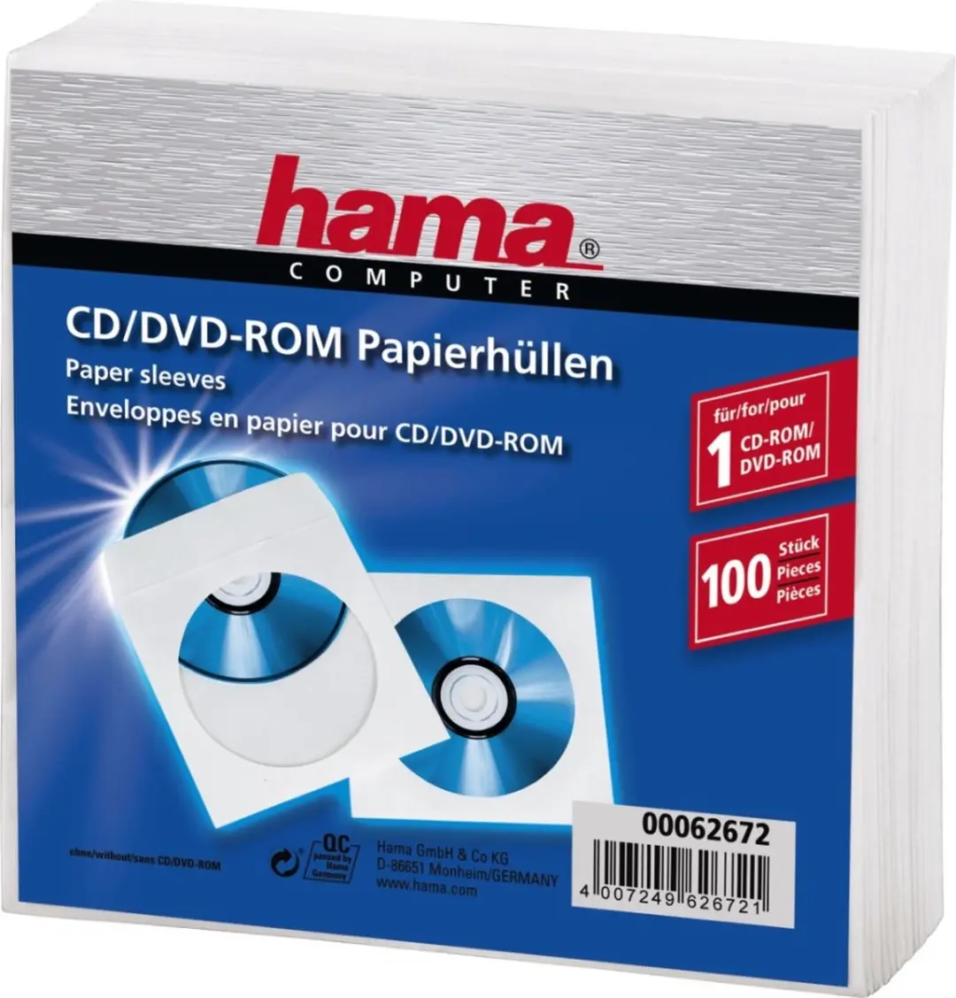 Hama Cd/Dvd Beschermhoezen Wit