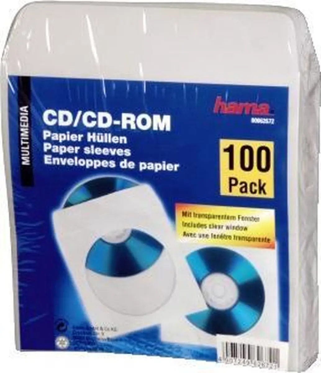 Hama Cd/Dvd Beschermhoezen Wit - 100 Stuks