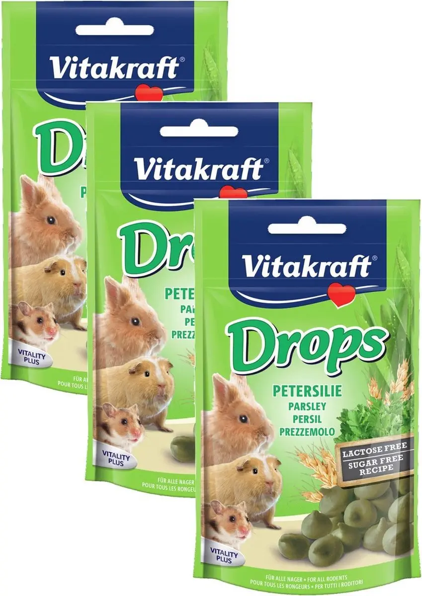 Vitakraft Knaagdier Drops Peterselie Lactosevrij - 3 Stuks - afbeelding 2 van 2