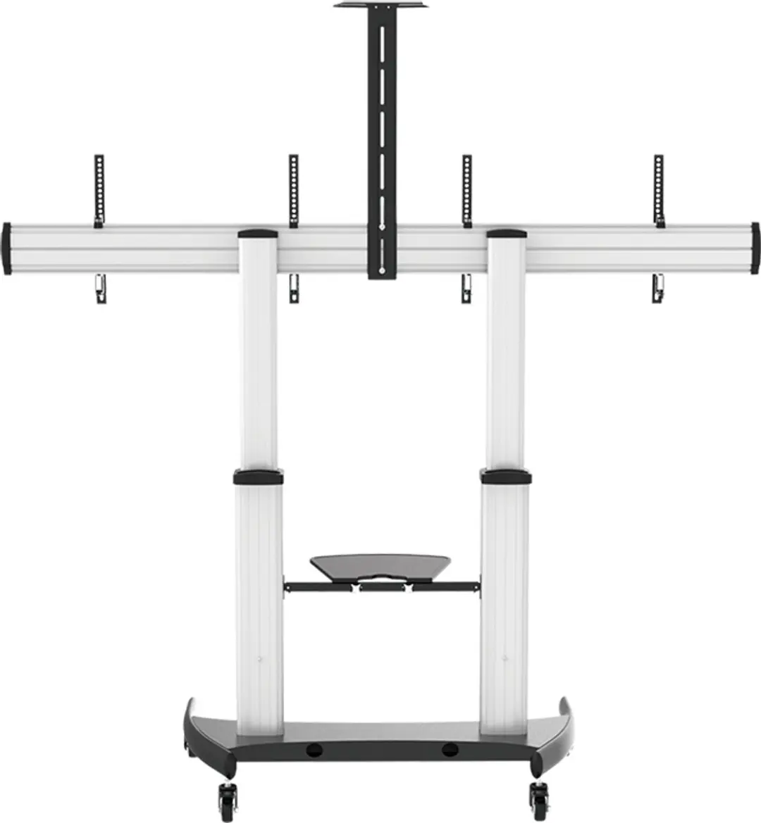 Logilink BP0150 Professionele Dubbele TV-Monitorwagen 37-60" - 100 kg - Zilver - afbeelding 6 van 6