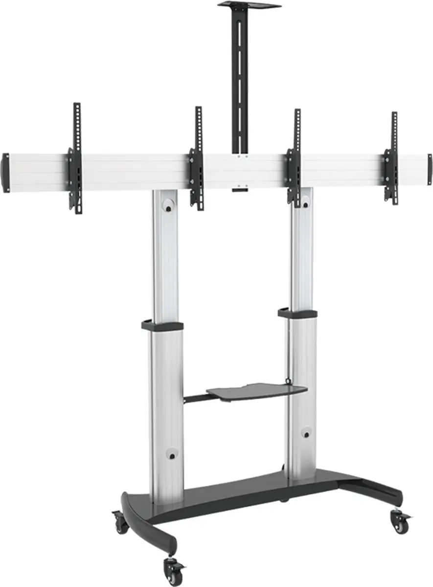Logilink BP0150 Professionele Dubbele TV-Monitorwagen 37-60" - 100 kg - Zilver