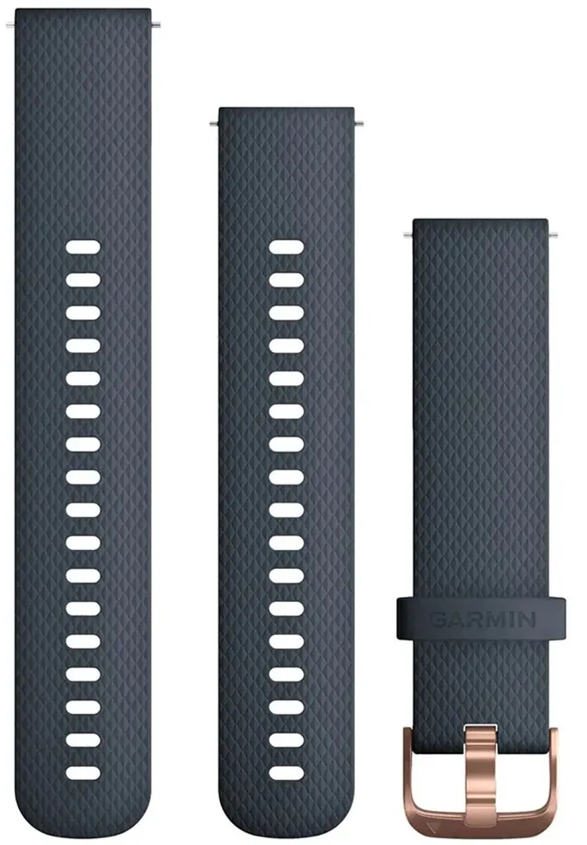 Garmin Quick Release Siliconen Horlogeband 20mm - Granietblauw/Roségoud