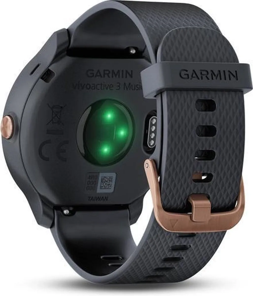 Garmin Quick Release Siliconen Horlogeband 20mm - Granietblauw/Roségoud