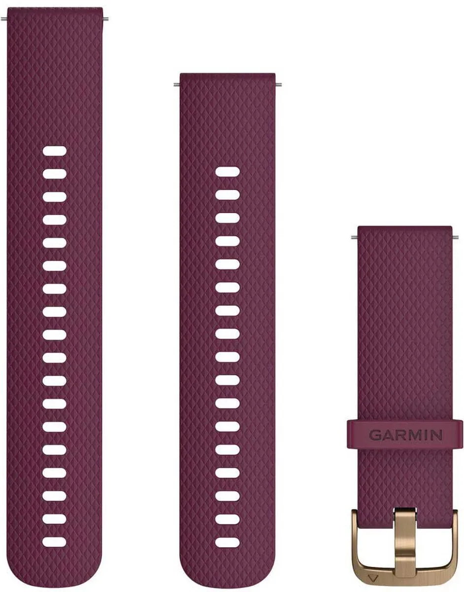 Garmin Quick Release Siliconen Horlogeband 20mm - Granietblauw/Roségoud