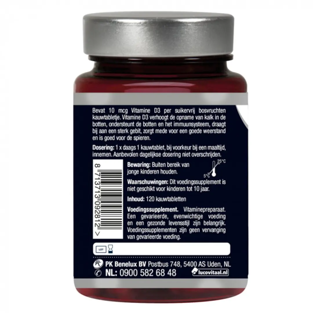 Lucovitaal D3 Vegan Kauwtabletten 120 Stuks