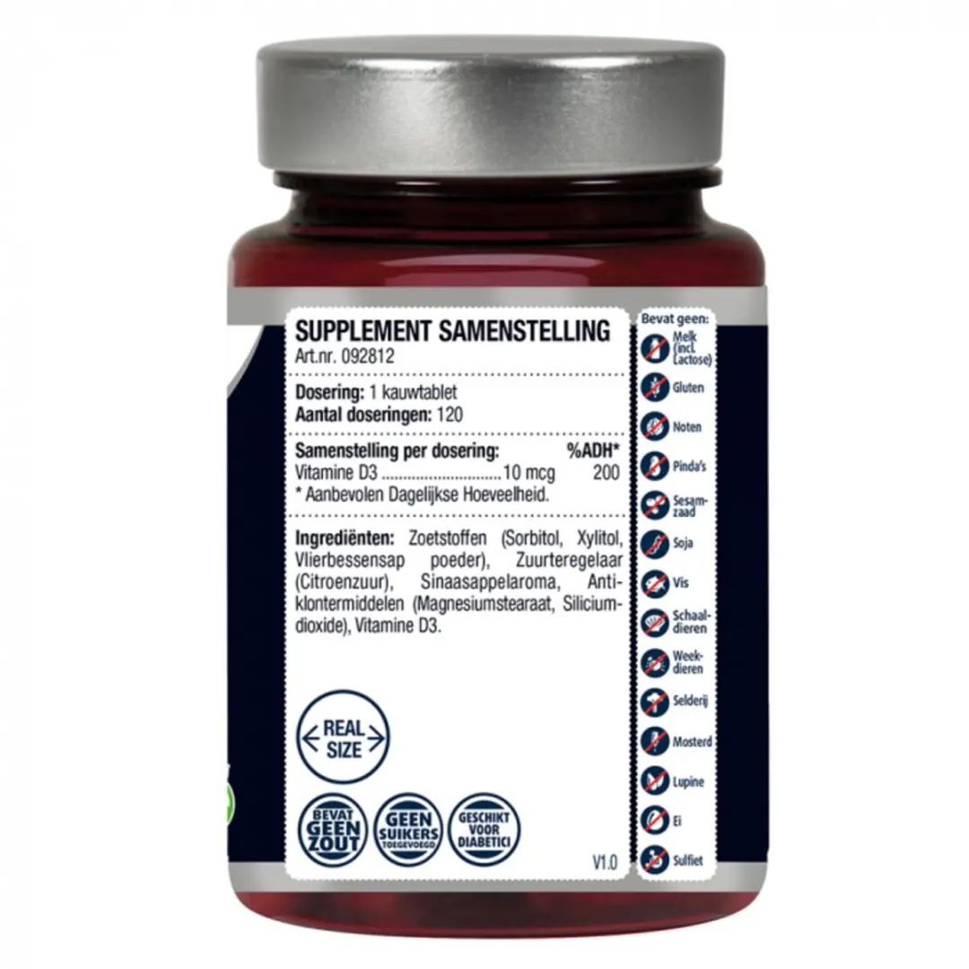Lucovitaal D3 Vegan Kauwtabletten 120 Stuks