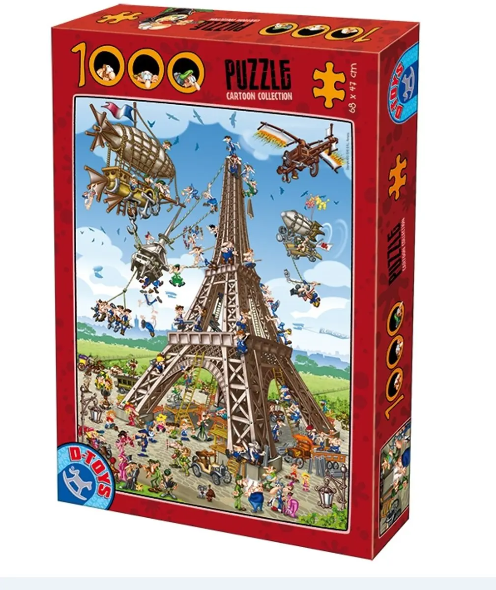 D-Toys Eiffeltoren Cartoon Puzzel 1000 Stuks - Meerkleurig