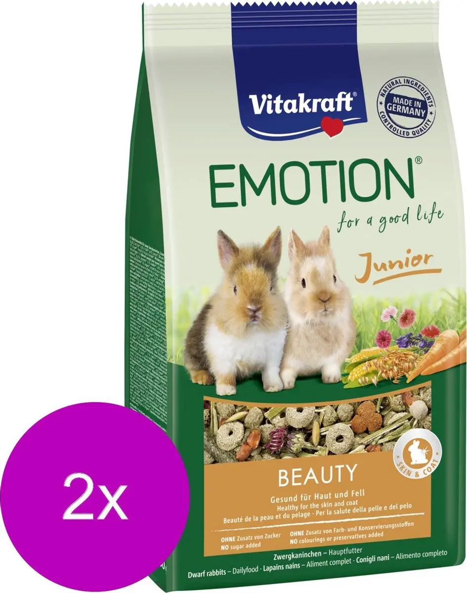 Vitakraft Emotion Beauty Selection Junior Konijn - 2x600g