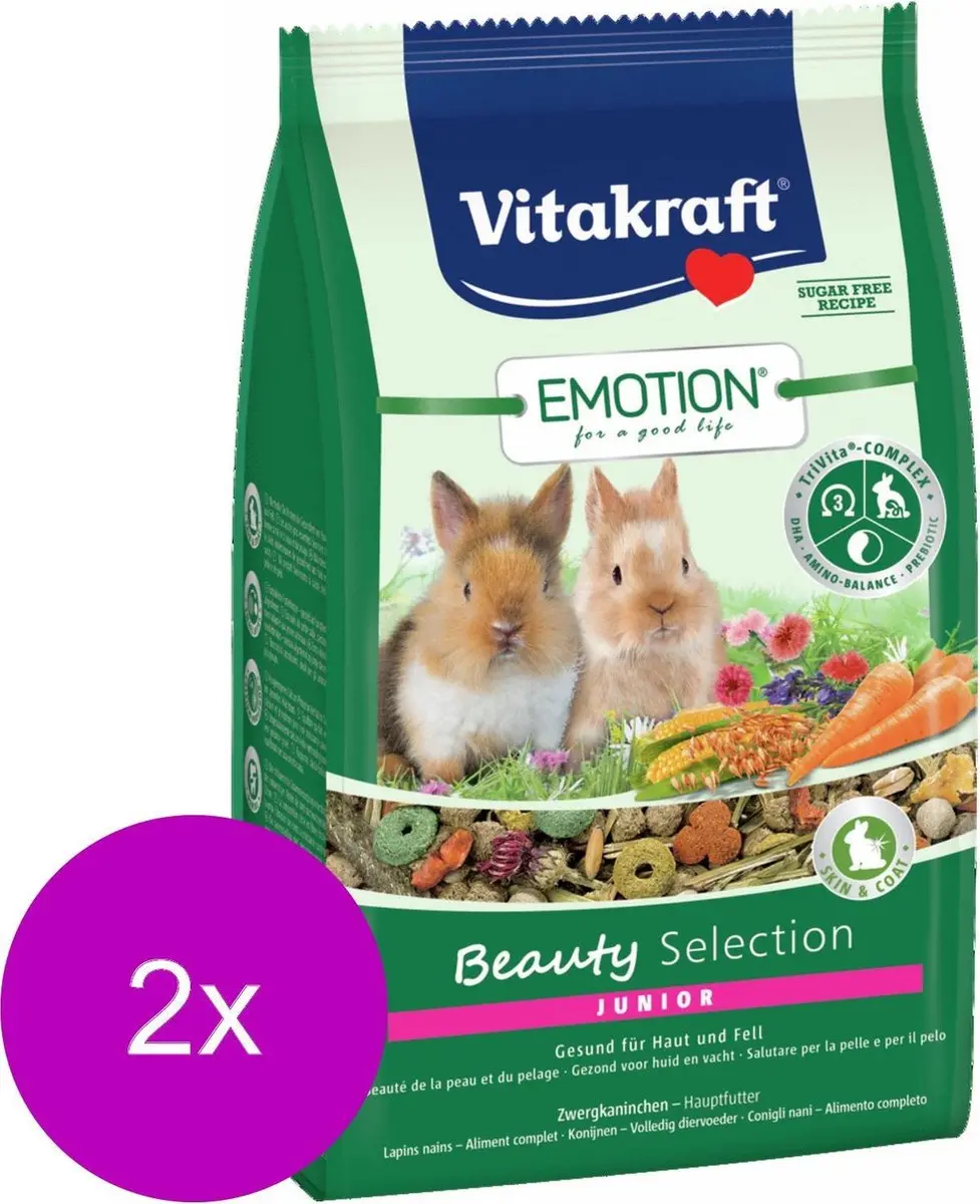 Vitakraft Emotion Beauty Selection Junior Konijn - 2x600g