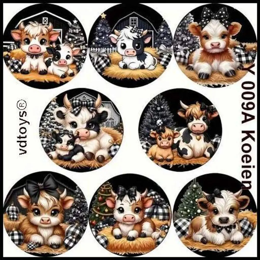 VDTOYS Diamond Painting Onderzetters Koeien - 8 Stuks Compleet