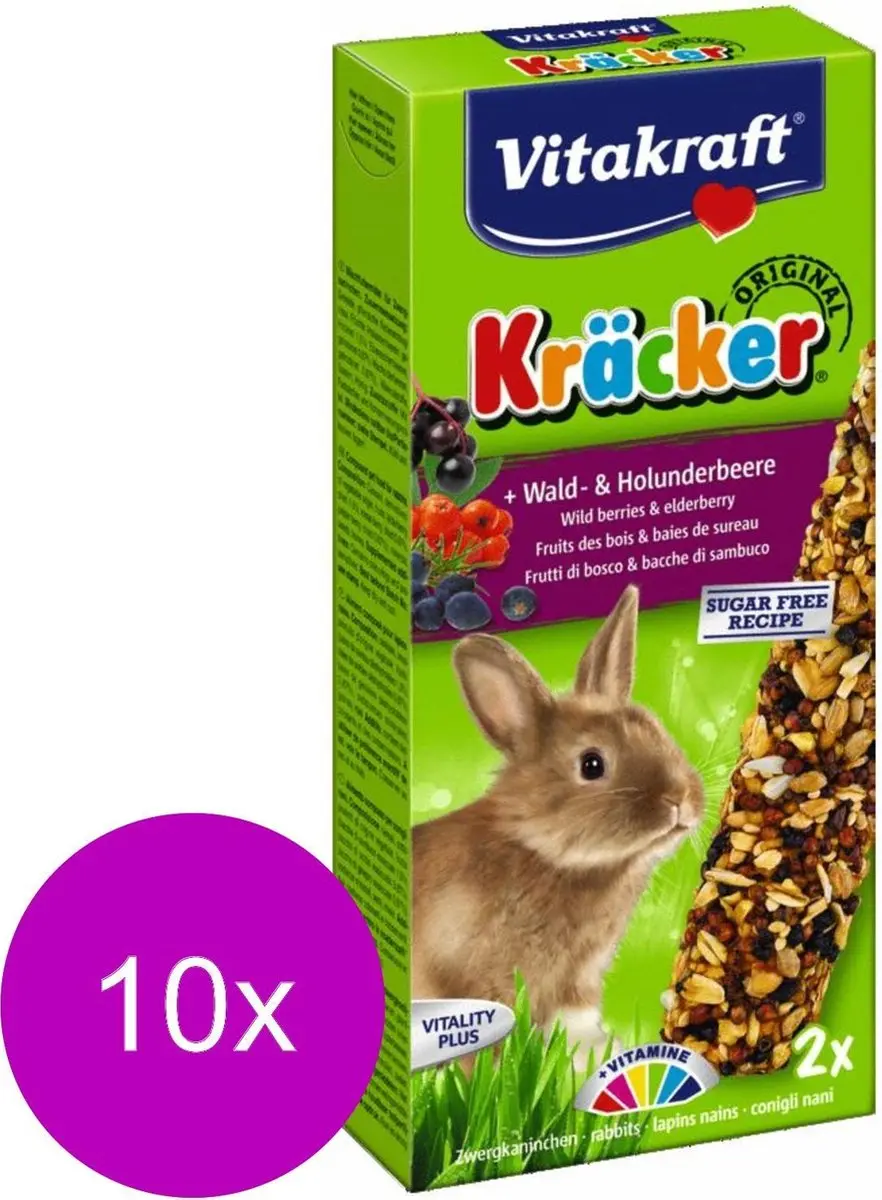 Vitakraft Dwergkonijn Kracker Bosbes 2-in-1