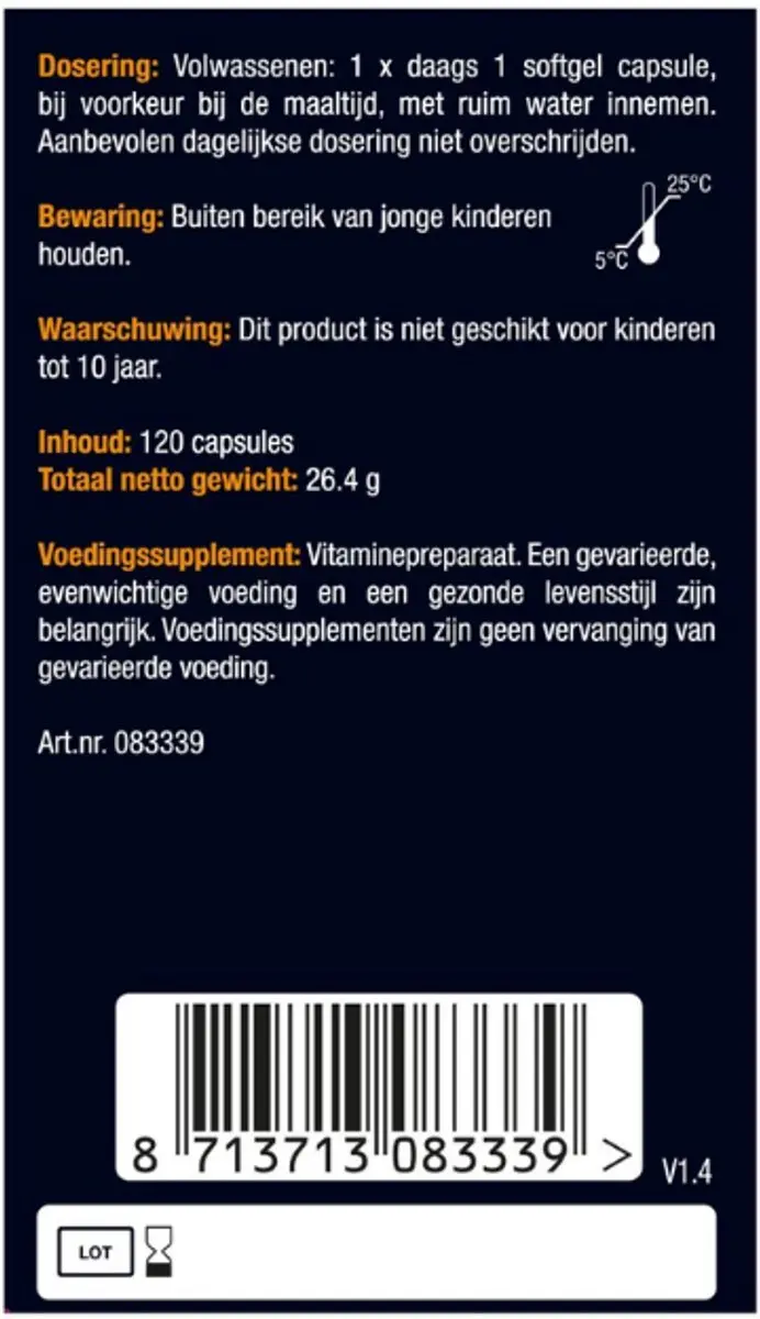 Lucovitaal Vitamine D3 Forte 75mcg - 120 Capsules